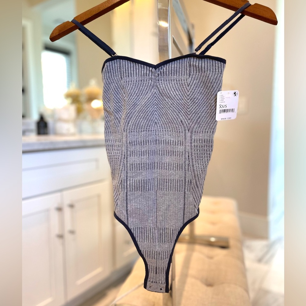 Gray-blue bodysuit intimately